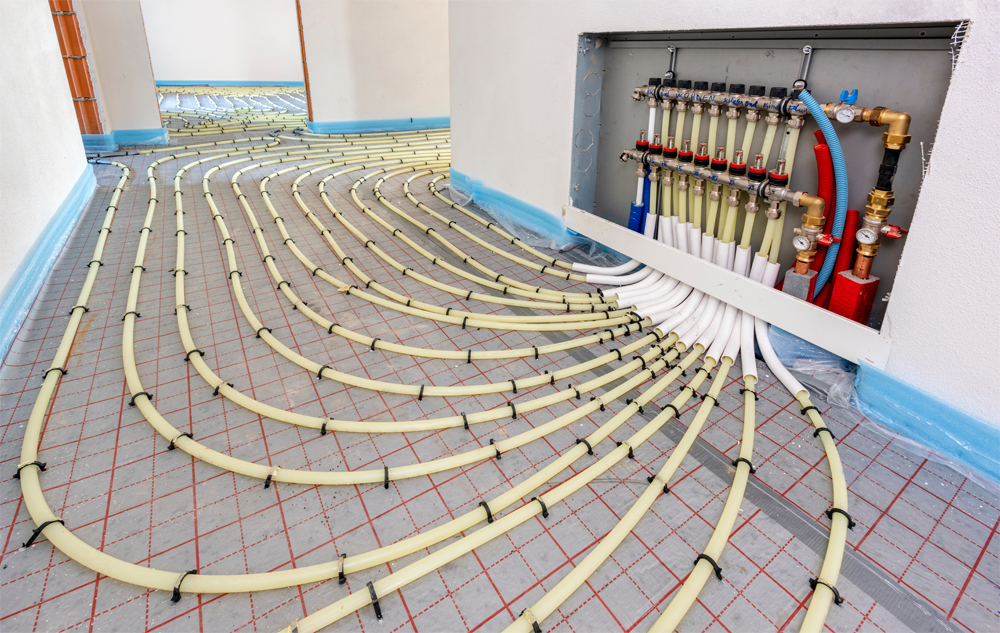 Verlegen von Flächenheizungen und Fußbodenheizungen - Polytherm Systems